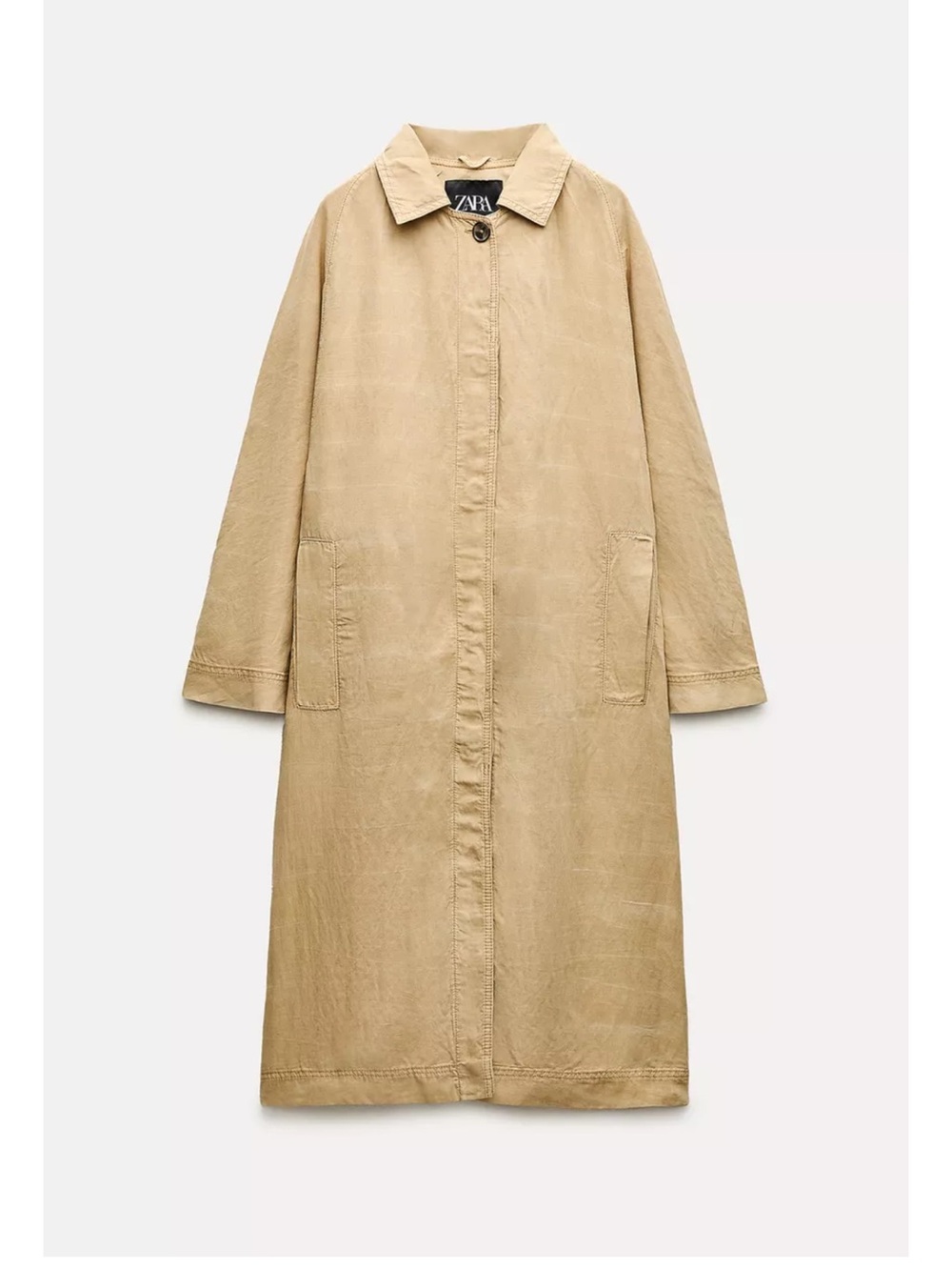 Zara Tan Long Trench Coat